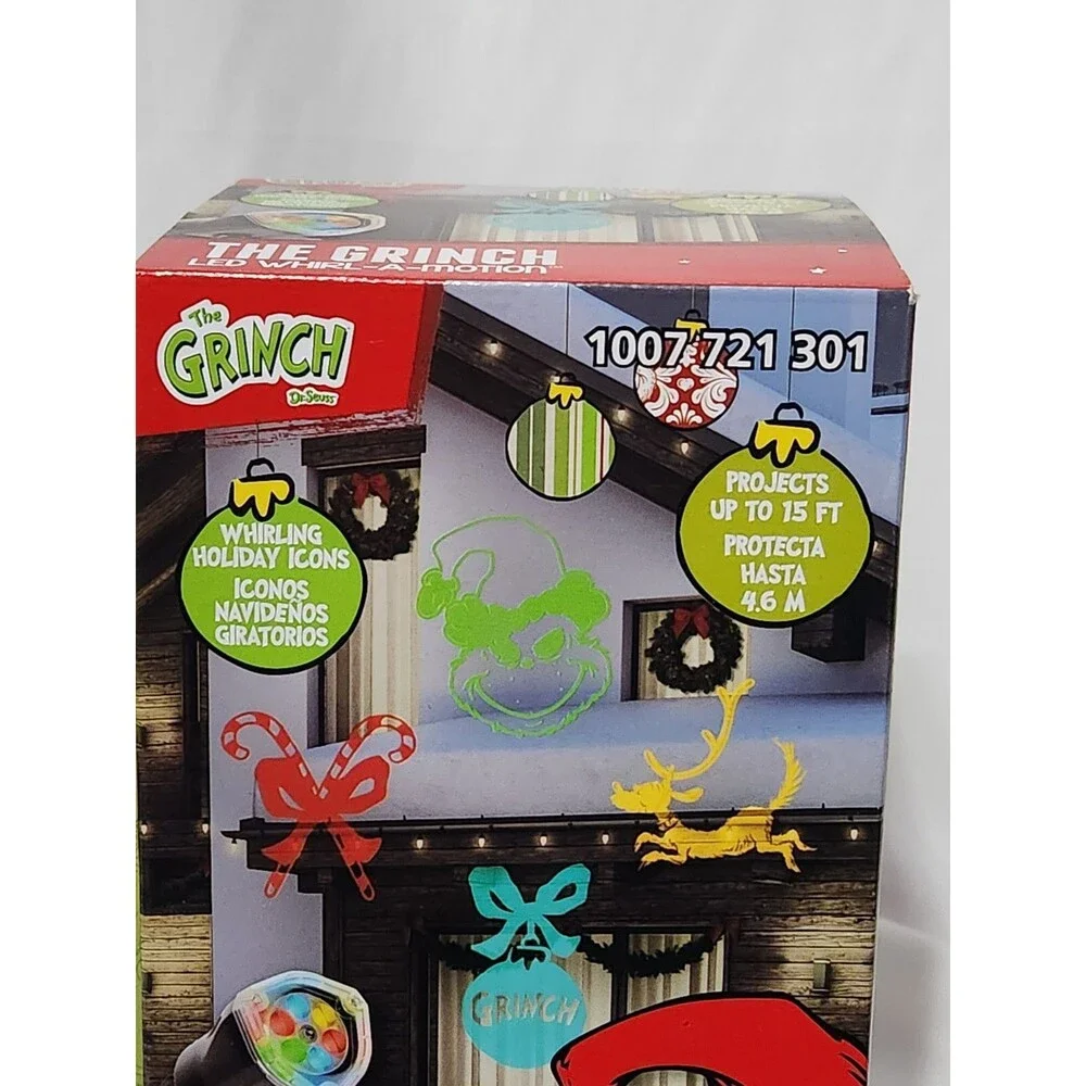 Christmas The Grinch LED Whirl A Motion Static Light Show Projects 15 FT GEMMY